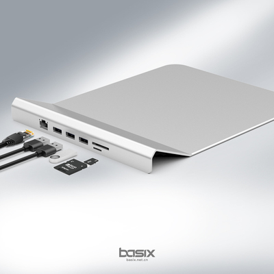 S6 多功能铝合金鼠标垫6合1扩展坞USB-c hub集线器欧美专利